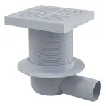 Alcadrain Odtokové kanálky - Podlahová vpust boční 15x15 cm, vodní zápachová uzávěra, plast APV5211