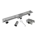 Mereo Odtokové žlaby - Nerezový žlab s roštem Strip, 80x7 cm CZ122