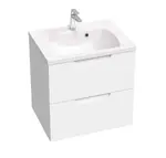 Ravak Classic II - Umyvadlová skříňka 59x45x58 cm, 2 zásuvky, lesklá bílá X000001476