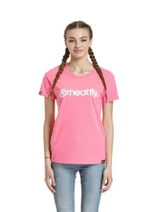 Meatfly dámské tričko Ladies MF Logo Neon Pink | Růžová | Velikost XL