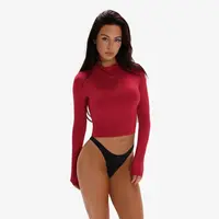 Dámské tričko s dlouhým rukávem exalted secondskin mockneck červená m