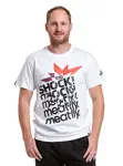 Meatfly pánské tričko Big Shock Shattered White | Bílá | Velikost L | 100% bavlna