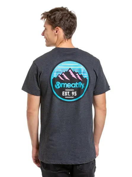 Meatfly pánské tričko Peaky Charcoal Heather | Šedá | Velikost S | 100% bavlna