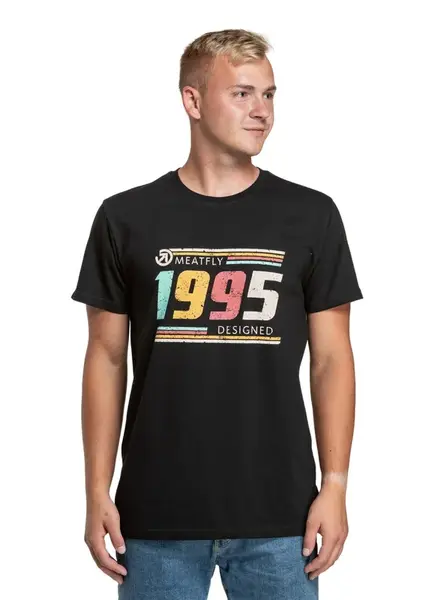 Meatfly pánské tričko 1995 Black | Černá | Velikost XXXL | 100% bavlna