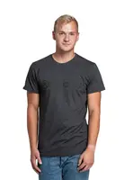 Meatfly pánské tričko Striped Logo Charcoal Heather | Šedá | Velikost XXXL