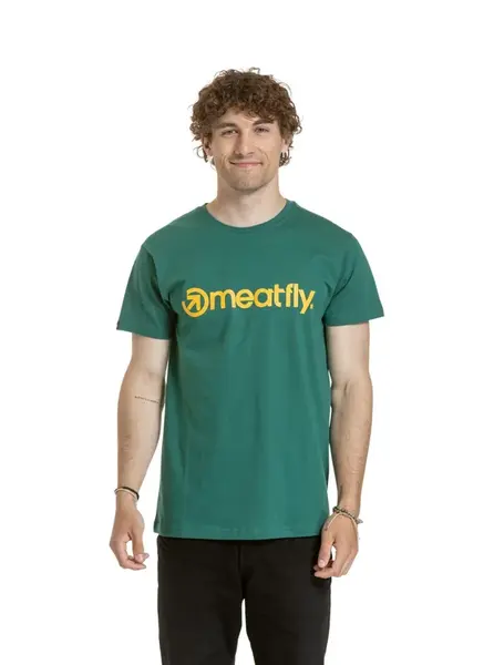 Meatfly pánské tričko MF Logo Forest Green | Zelená | Velikost L | 100% bavlna