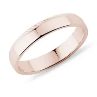 Pánský prsten s úpravou milgrif v růžovém 14k zlatě KLENOTA