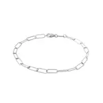 Náramek typu Paperclip v bílém 14k zlatě KLENOTA