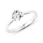 Prsteň z bieleho zlata s pol karátovým briliantom KLENOTA