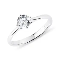 Prsteň z bieleho zlata s pol karátovým briliantom KLENOTA