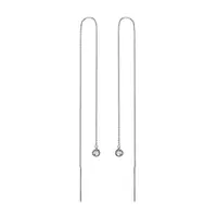 Visiace náušnice z bieleho zlata s bezel diamantmi KLENOTA