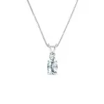 Prívesok z bieleho zlata s akvamarínom a diamantom KLENOTA