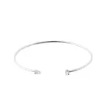 Otvorený flexi náramok z bieleho 14k zlata s diamantmi KLENOTA