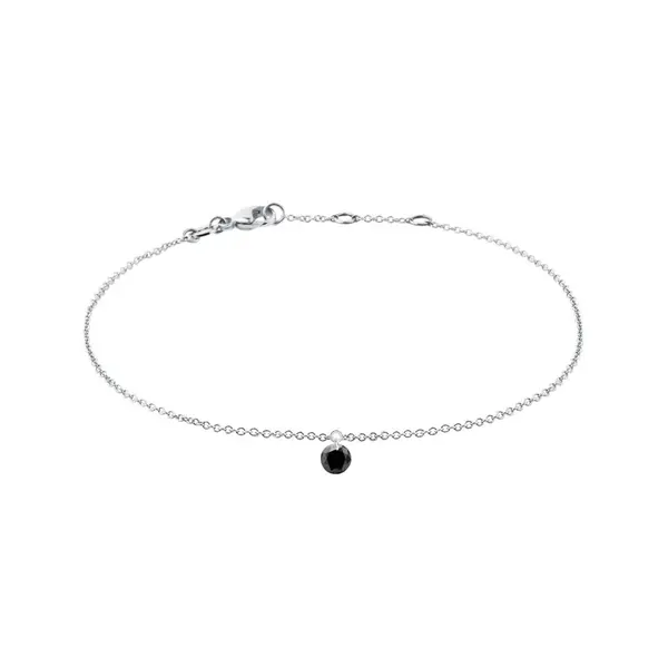Náramok NOIR z bieleho zlata s čiernym diamantom KLENOTA