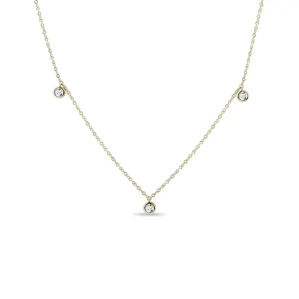 Zlatý náhrdelník s bezel diamantmi KLENOTA