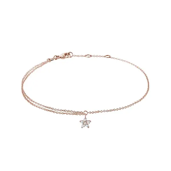 Náramok z ružového zlata s diamantmi KLENOTA