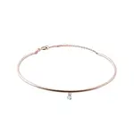 Pevný náramok z ružového zlata s diamantom a retiazkou KLENOTA