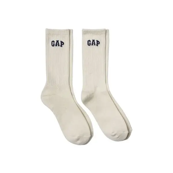 GAP V-STUDIO LOGO CREW 2PK Dámske ponožky, biela, veľkosť