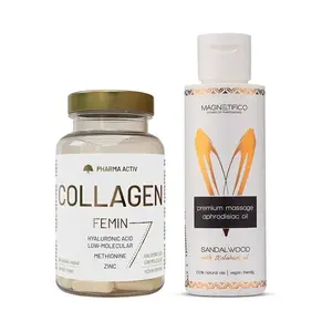 PHARMA ACTIV collagen femin 90 tobolek + afrodiziakální olej Sandalwood 100ml