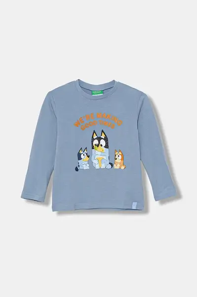 Dětské bavlněné tričko s dlouhým rukávem United Colors of Benetton