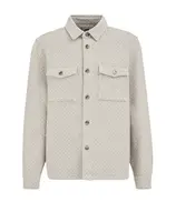 WE Fashion Prechodná bunda  sivobéžová / biela