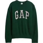 GAP V-JPN GAP ATHLETIC LOGO INTARSIA CREW Chlapčenský sveter, tmavo zelená, veľkosť
