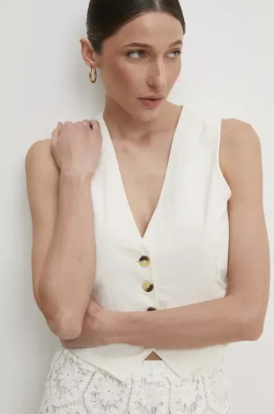 Vesta Answear.LAB béžová barva, jednořadá