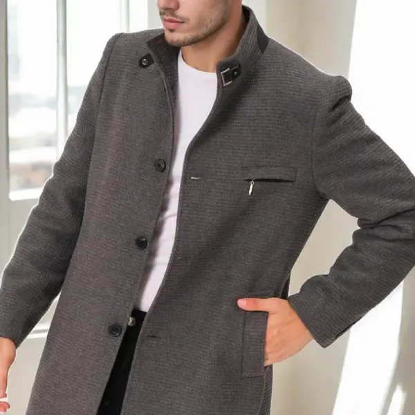 PLT9367 DEWBERRY MEN'S COAT-STRAIGHT GREY