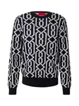 HUGO Sveter 'Souvawn'  čierna / biela