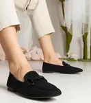 Gemre Black women's openwork loafers with ornament Mensory