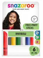 Tužky na obličej 6 barev Snazaroo – Rainbow