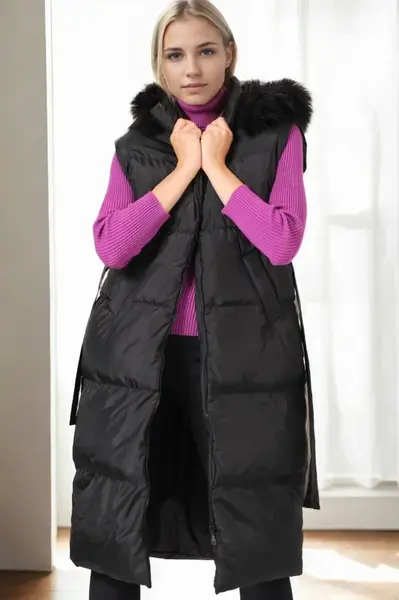 Z8744 DEWBERRY WOMEN'S VEST-BLACK