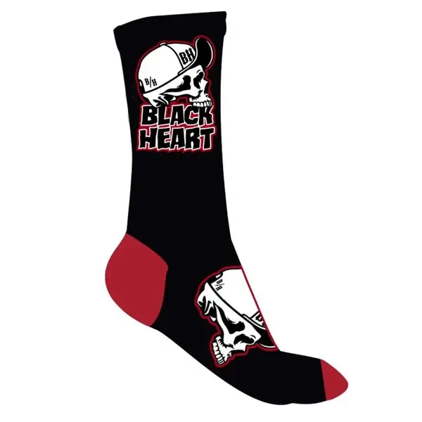 Ponožky BLACK HEART Cap Skull Socks červeno-černá 10-11