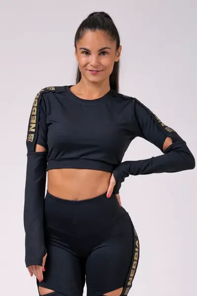 Nebbia Honey Bunny Crop Top 821, S, černá