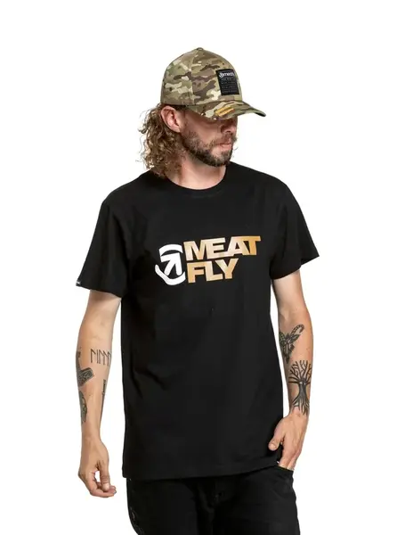 Meatfly pánské tričko Revital Brown/Black | Hnědá | Velikost S | 100% bavlna