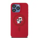 Zadní kryt Karl Lagerfeld KLHMP15XSCMKCRHR Silicone KC Body Ring Max MagSafe pro Apple iPhone 15 Pro, red