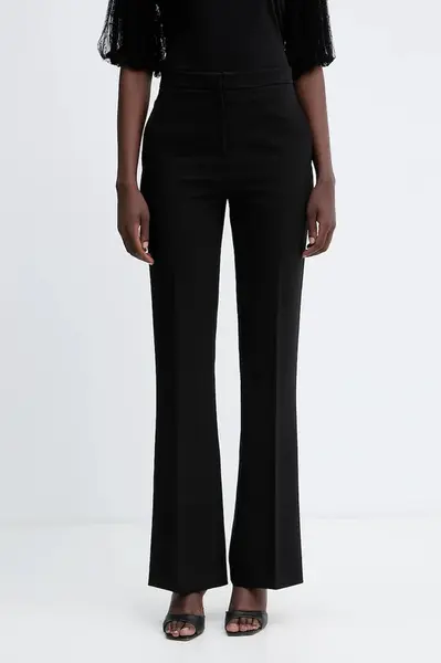 Kalhoty Twinset dámské, černá barva, zvony, high waist, 252TT2232