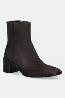 Semišové boty Calvin Klein BLOCK HEEL ZIP BOOT SUE