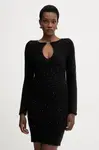 Šaty s příměsí vlny Liviana Conti černá barva, mini, L5WG62