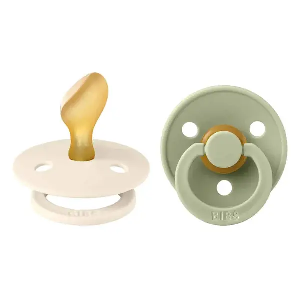 BIBS Colour anatomické cumlíky z prírodného kaučuku 2 ks - veľkosť 2 - Ivory / Sage