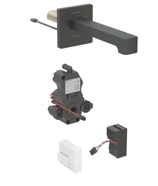Geberit Brenta - Elektronický umývadlový ventil pod omietku, sieťové napájanie, easy to clean, matná čierna 116.271.14.1