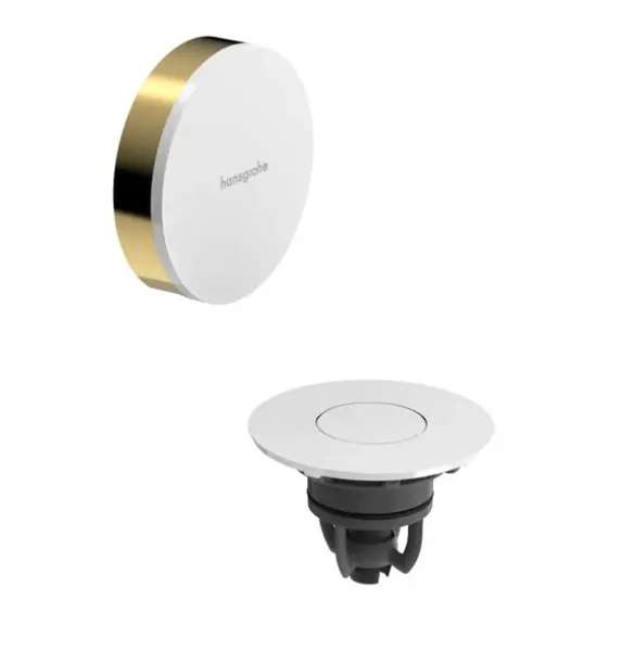 Hansgrohe Flexaplus - Vrchná súprava k vaňovej odtokovej a prepadovej súprave s napúšťaním, Push-Open, leštený vzhľad zlata/vysoko lesklá biela 581879