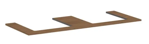 Hansgrohe Xilesa E - Doska pod umývadlo, 138x55 cm, 2 výrezy, kašmírový dub 54274550