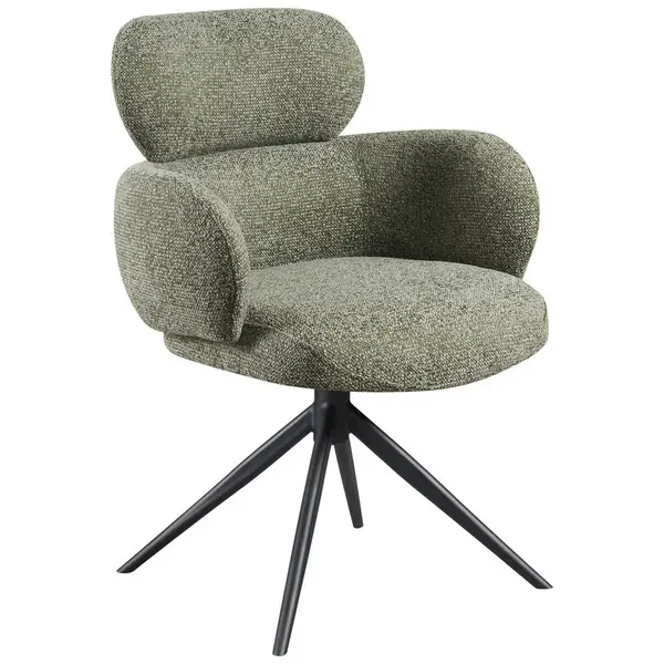 Novel ŽIDLE S PODRUČKAMI, železo, tkaná látka, světle zelená