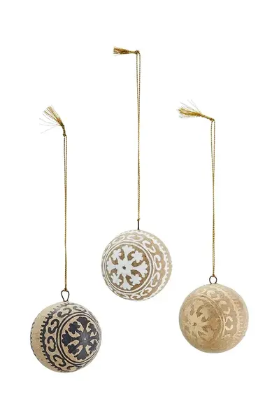 Sada vánočních ozdob Madam Stoltz 5 cm 3-pack více barev