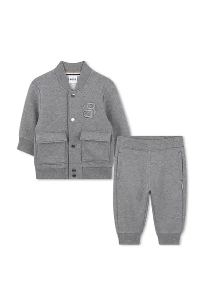 Kojenecká tepláková souprava BOSS šedá barva, J52482