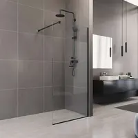 Mereo Novea - Sprchová stena Walk-In 110x200 cm, čierna/číre sklo CK10605HB