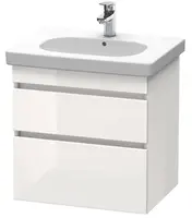 Duravit DuraStyle - Umývadlová skrinka 61x93x45 cm, 2 zásuvky, lesklá biela DS648302222