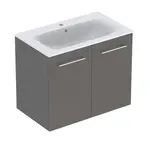 Geberit Selnova Square - Umývadlová skrinka 64x79x48 cm, s umývadlom, 2 dvierka, lávová mat 501.257.00.1