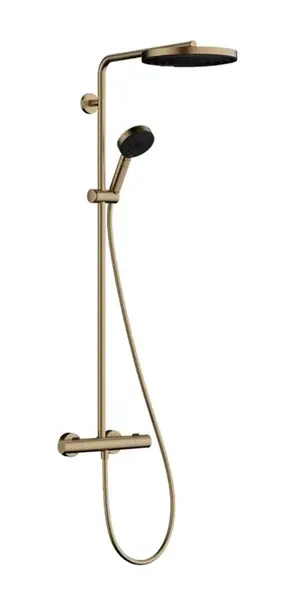 Hansgrohe Pulsify S Puro - Sprchový set s termostatom, priemer 26 cm, 3 prúdy, kefovaný bronz 24236140